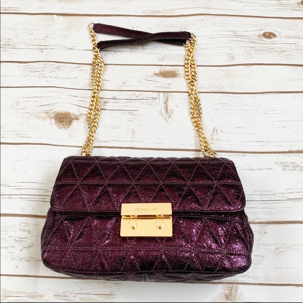 Michael Kors Quilted Metallic Sloan Shoulder Bag